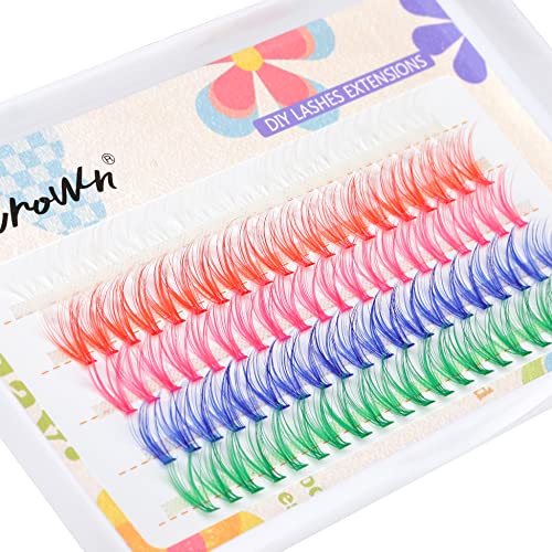 Colored Cluster Lashes Individual Eyelash Extensions Natural Wispy False Eyelashes Diy Colored Lashes Extension White Lashes Individual Eyelashes 5 Colors 100 Pcs Alicrown #TOP2