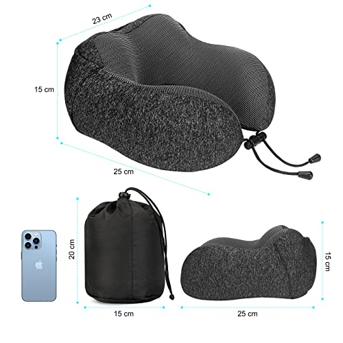 Nackenkissen Eono Memory Foam mit Haube für Reisen