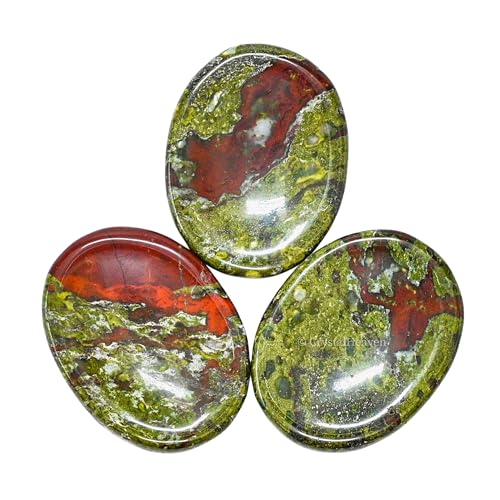 Image of Crystal Heaven Certified Dragon Bloodstone Thumb Worry Pebbles Stones Anxiety Stress Relief Massage - Aaa Grade Original Healing Gemstone Agate Rubbing Stone Yoga Meditation Spiritual Reiki Feng Shui