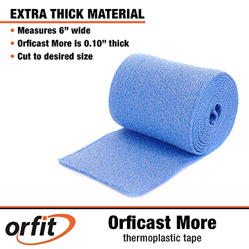 Image of Orficast by Orfit Easy-Form Splinting Material Heat-Activated Thermoplastic Tape For Trigger Finger, Thumb, Arthritis Pain Relief, Hand Support 6 inch x 9', Blue, One Roll