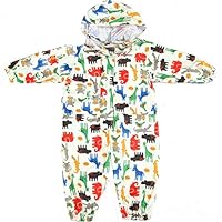 Toddler Rain Suit Baby Rain Suit with Hood Waterproof Coverall One Piece Rain Suit Kids(1-7 Years)