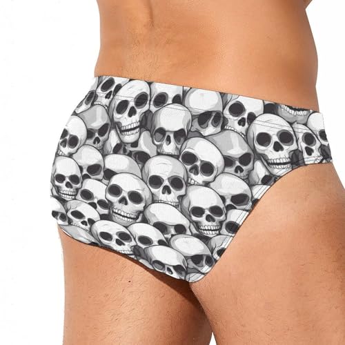 Halloween Skulls Print Men's Swim Trunks Briefs Swimsuit Swimwear Bathing for Underwear Beach4