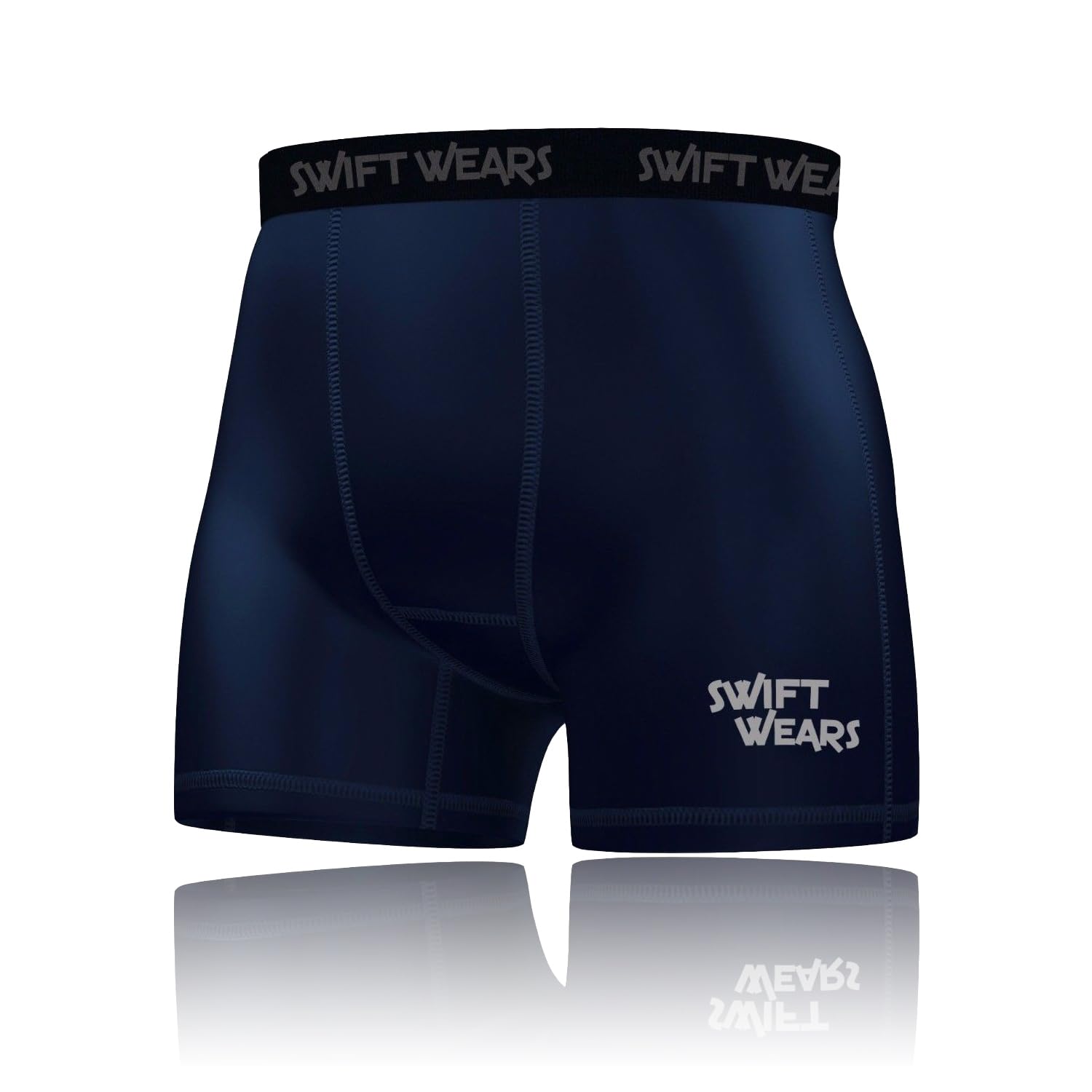 Swift Wear Men's Navy Blue ’S Athletic Compression Boxer Briefs – Skin Tight Sports Underwear, Moisture-Wicking Gym Shorts For Workout, Running & Fitness (Uk, Alpha, Xl, Regular, Regular, )