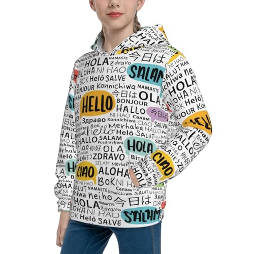 Hello Kid Hoodies Boys Sweatshirts Girls Pullover with Pocket2