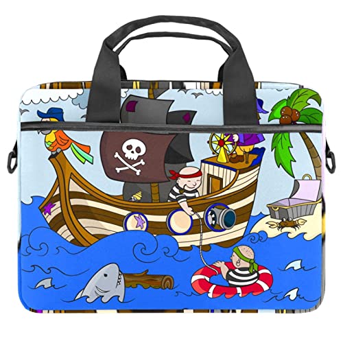 Sac à bandoulière pour ordinateur 13 à 14.5 pouces à motif floral et pirate