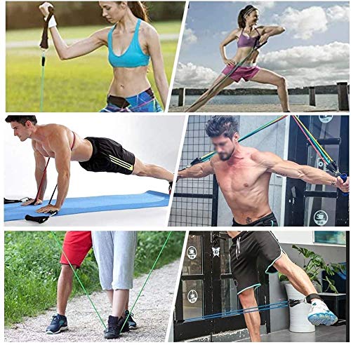 Kit Elástico Extensor 11 Peças Treinamento Pilates Fitness