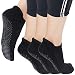 Yoga Socks for Women Non Skid Socks with Grips Barre Socks Pilates Socks for Women (black(3 pairs))