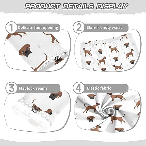 Boxer Dog Pattern Girls Leggings Dance Running Workout Yoga Pants3