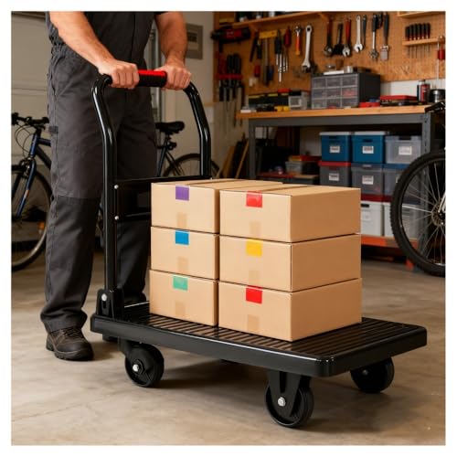 Carro plegable para transporte con rueda giratoria 360° miniatura 4
