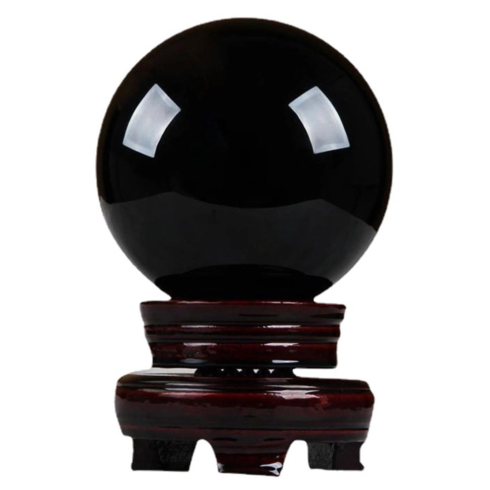 ICXLPMC Crystal Ball Black Quartz for Decorative with a Stand with,10cm
