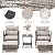 AVAWING 5 Pieces Wicker Patio Conversation Set, Outdoor Rattan Chairs with Ottoman, Metal Coffee Table, & Cushions, Outside Furniture Sets for Garden, Deck, Backyard, Poolside(Grey)