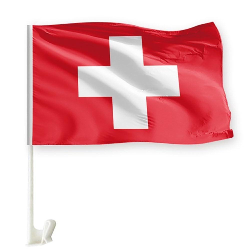 Bandera para ventana de coche de Suiza accesorio festivo días de partido