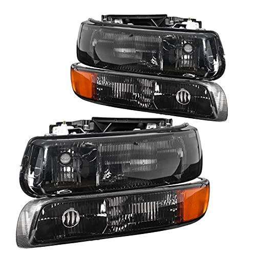 N&P Replacement Headlight Assembly for 99-02 Silverado 00-06 Tahoe Suburban with Turn Signal Lamp, Black