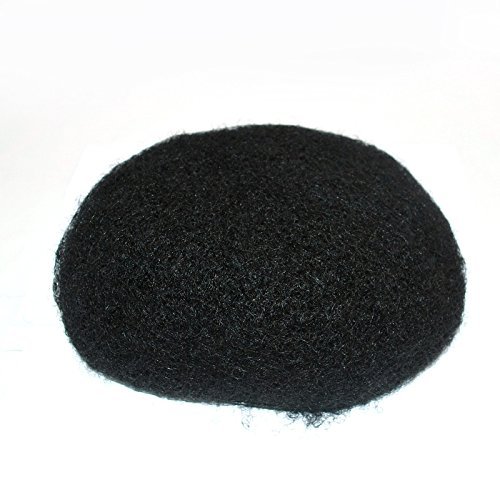 African American Curly Mens Toupee Hairpiece Wig for black Men #1 Jet Black Lace Front Hair Unit