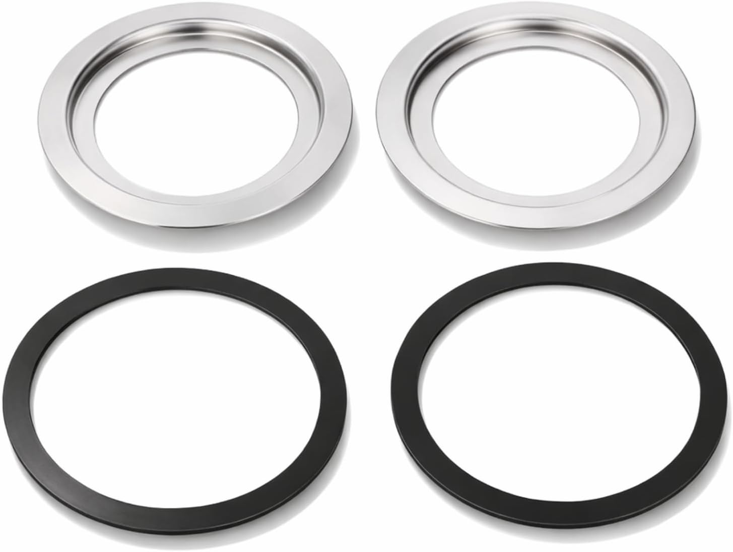 140mm to 110mm Sink Garbage Disposal Adapter Kit, Stainless Steel Food Waste Disposer Flange Adapter with Rubber Washer for Kitchen Sink Drain Installation
