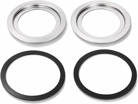 140mm to 110mm Sink Garbage Disposal Adapter Kit, Stainless Steel Food Waste Disposer Flange Adapter with Rubber Washer for Kitchen Sink Drain Installation