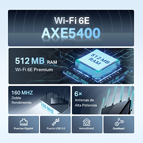 Router WiFi 6E TP-Link Archer AXE75 triple banda AX5400 con CPU Quad-Core 4