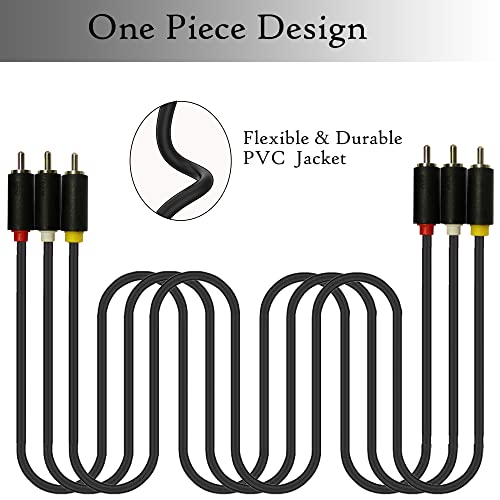 Image of MX RCA Cable 2RCA to 2RCA Stereo Audio Cable Gold Plated Adapter Dual Shielded for Home Theater Amplifier Hi-Fi System Car Sound Speaker PARENT (3 RCA Male To 3 RCA Male, 5M)