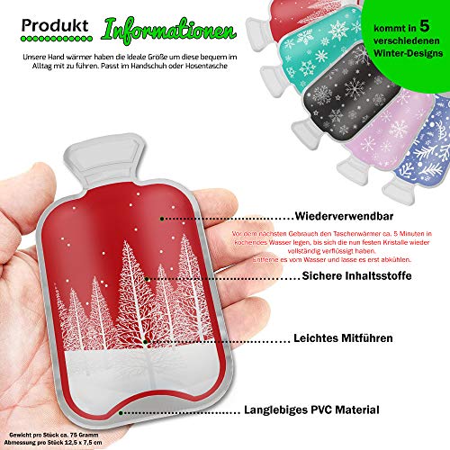 Handwärmer [5er Set] wiederverwendbar Taschenwärmer für unterwegs - Kinder und Erwachsene - sofort aktivierte langanhaltende Wärmekissen