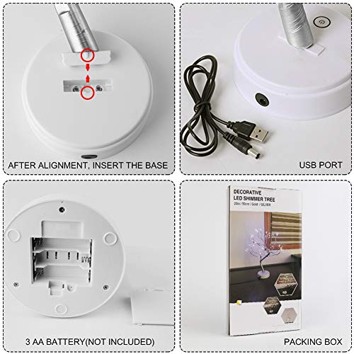 Yiliaw 20" Tabletop Bonsai Tree Light With 108 Led Copper Wire String Lights, Touch Switch,Diy Artificial Tree Lamp,Usb Or Battery Powered, For Bedroom Desktop Christmas Party Indoor Decoration Lights #TOP3