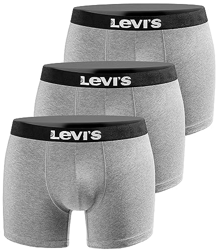 Levi's Herren Boxershort Print Limited Grey Edition 3er Pack - Grey New One - Gr. M