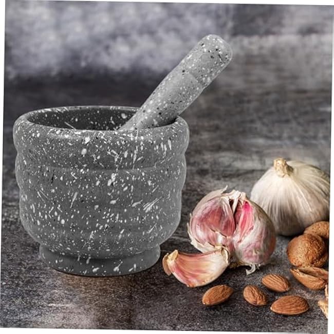 PRETYZOOM Manual Garlic Crusher Pestle Set Convenient Kitchen Tool for Crushing Garlic Spices and Seasonings and Versatile Grinding Bowl for Home Cooking
