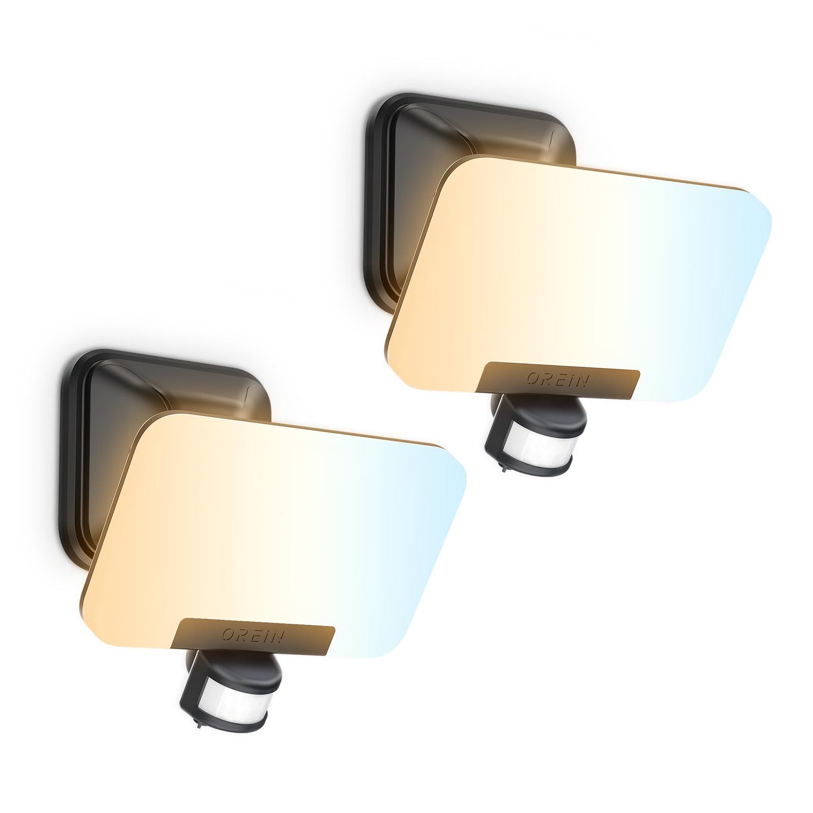 OREiN Luci di Sicurezza per Esterni con Sensore di Movimento, 24W Bianco Caldo/Naturale/Freddo Regolabile 2800 Lumen Faretto con Sensore di Movimento PIR, IP65 Impermeabile, Luce Esterna Alimentata da