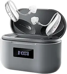 Ampl1ficad0r Aud1tiv0 JIN-GH40 JH-D26AT Recarregável Discreto c/Ajuste de Volume para Suporte Aud1tiv0 Pessoal e Cl4reza Sonor4. Kit Completo e Portátil