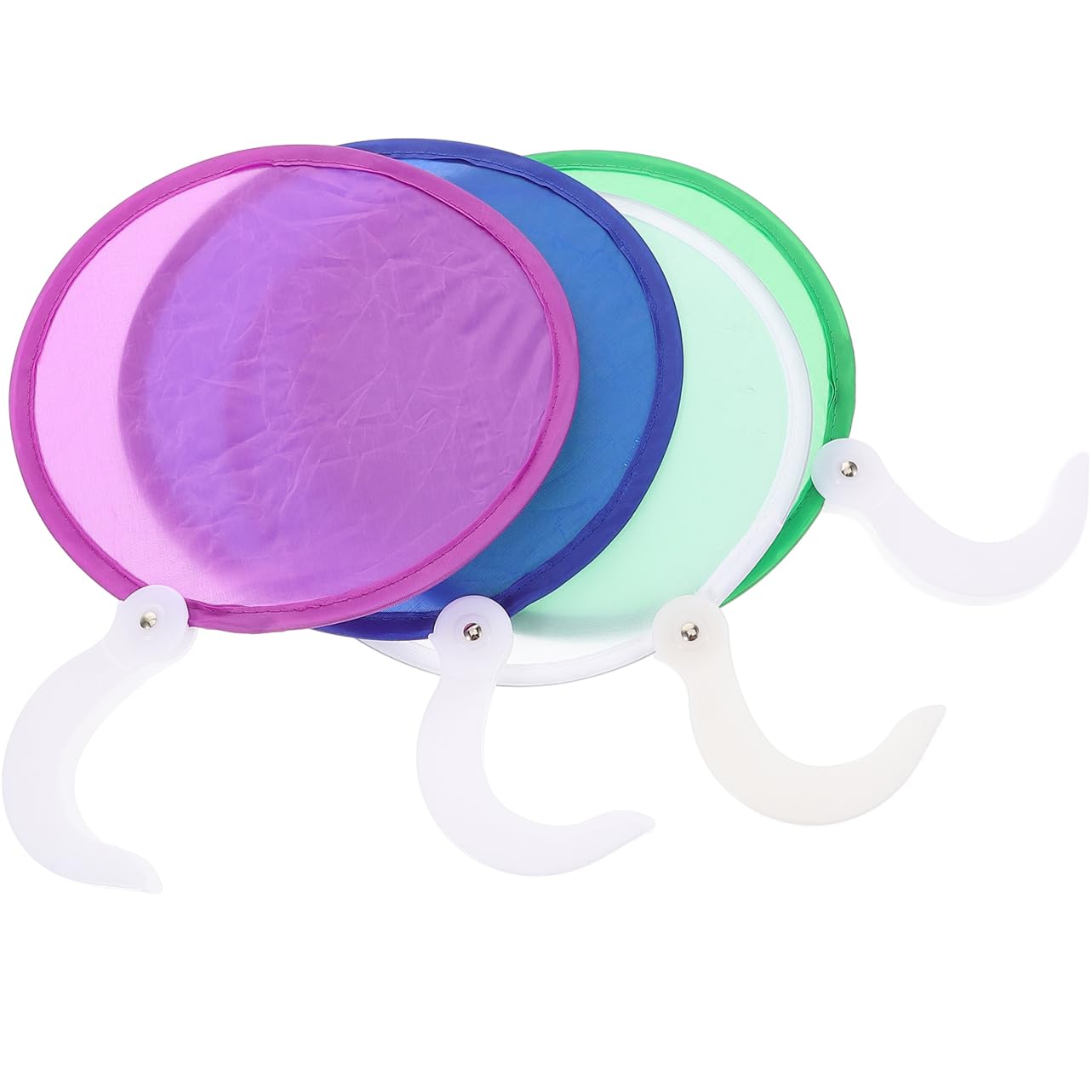Éventail pliable en tissu blanc Milisten - Fournitures de bricolage d'été portables enfants - 8