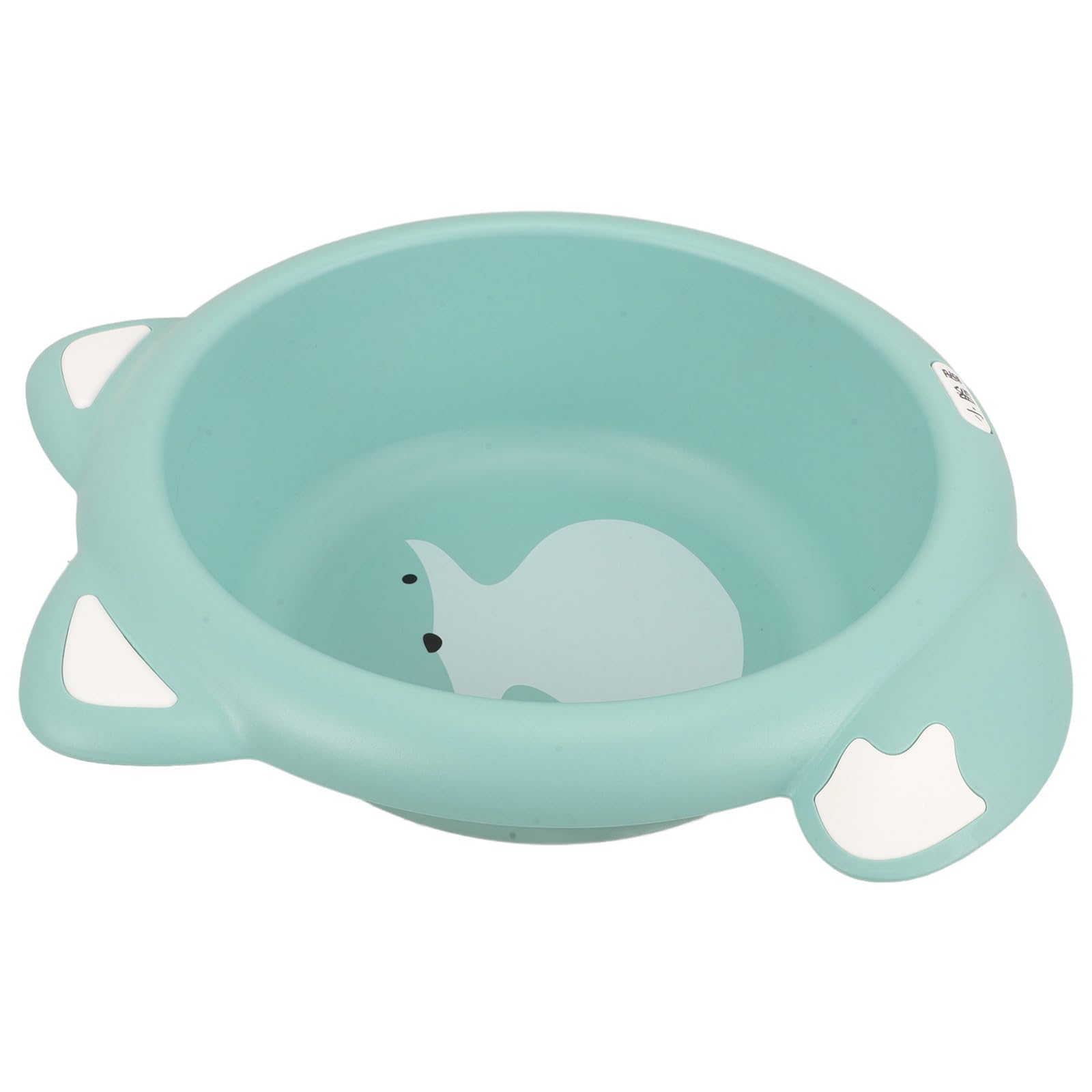 ZUNOXAZ Thickened Cartoon Wash Basin for, Small Portable Plastic Foot and Face Washing Bowl, Mint Green Fox Design, Bath Tub Accessory
