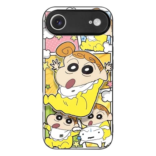 iPhone17Air用ケース 強化ガラス クレヨンしんちゃん ひまわり スマホケース あいふぉん17Air用カバー 耐久性 黄ばみ防止 アイフォン17Air用ケース おしゃれ 耐衝撃