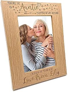 You are the Auntie Photo Frame Gift Portrait Oak Wood Finish (4 x 6 Inch)