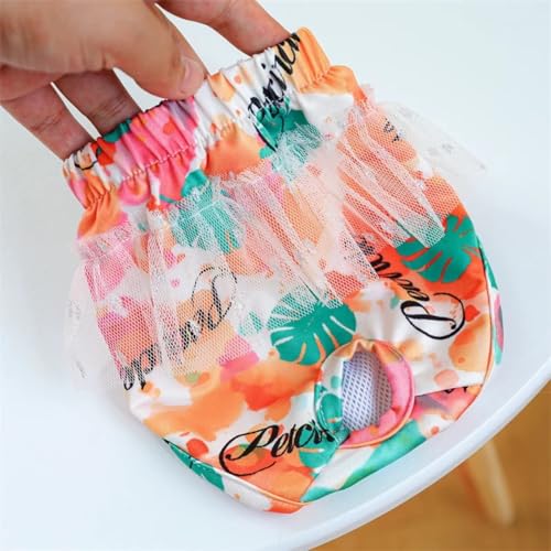 Image of Small Dog Sanitary Panties, Lace Washable Reusable Cute Puppy Panties Pet Underwear Diaper Physiological Shorts for Female Girls Dogs(Hawaiian,L)