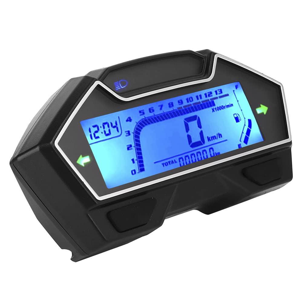 Contagiri Contachilometri Contachilometri 12V per Motocicli, Indicatore Digitale Multifunzione LED Display quantità Carburante, Adatto a Tutti i Motocicli, Applicabile