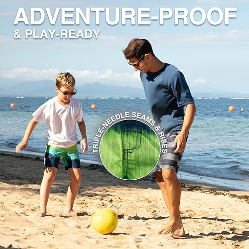 Image of Kanu Surf Boys' Toddler Troy Stripe Swim Trunks