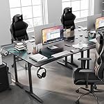 EUREKA ERGONOMIC 60 Inch Gaming Desk with Full Mouse Pad, Large Home Office Curved Computer Desk for 3 Monitors with Cup Holder, Headphone Hook and Handle Rack with USB Charging Ports for Gamer, Black - Image 4