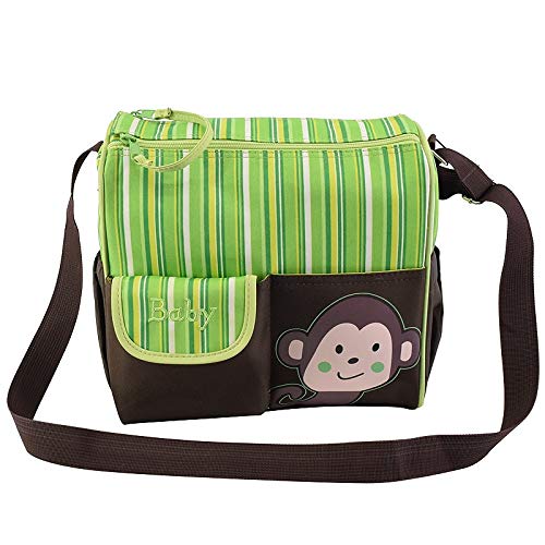 CXWALQDD Small Mummy Bag Cartoon Monkey FIG Messenger Pregnant Mother To Be Produced Out Of The Portable Package Double Zipper Bags Mom (Color : Fruit Green)