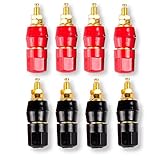 Besmelody 8-Pack 4mm Banana Plug Socket Connector, Binding Post for Amplifier Speaker Terminal in-Wall Plate