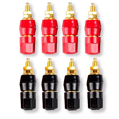 Besmelody 8-Pack 4mm Banana Plug Socket Connector, Binding Post for Amplifier Speaker Terminal in-Wall Plate