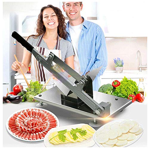 Meat Slicer for Home or Commercial use,Household Manual Frozen Meat Slicer, Stainless Steel Cutter Cleaver Chicken Beef Lamb Hard Vegetables Slicing Cutting Machine, Blade Length 2 - Image 2