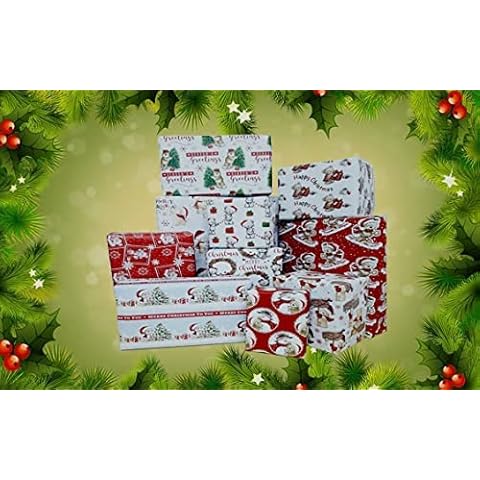 Christmas Wrapping Paper 20 Sheets of Flat Xmas Gift Wrap 10 Assorted Designs 2 Sheets of Each Cute Merry Christmas Panda Theme Jingle Bell Colorful Easy To Cut And Fold Cover