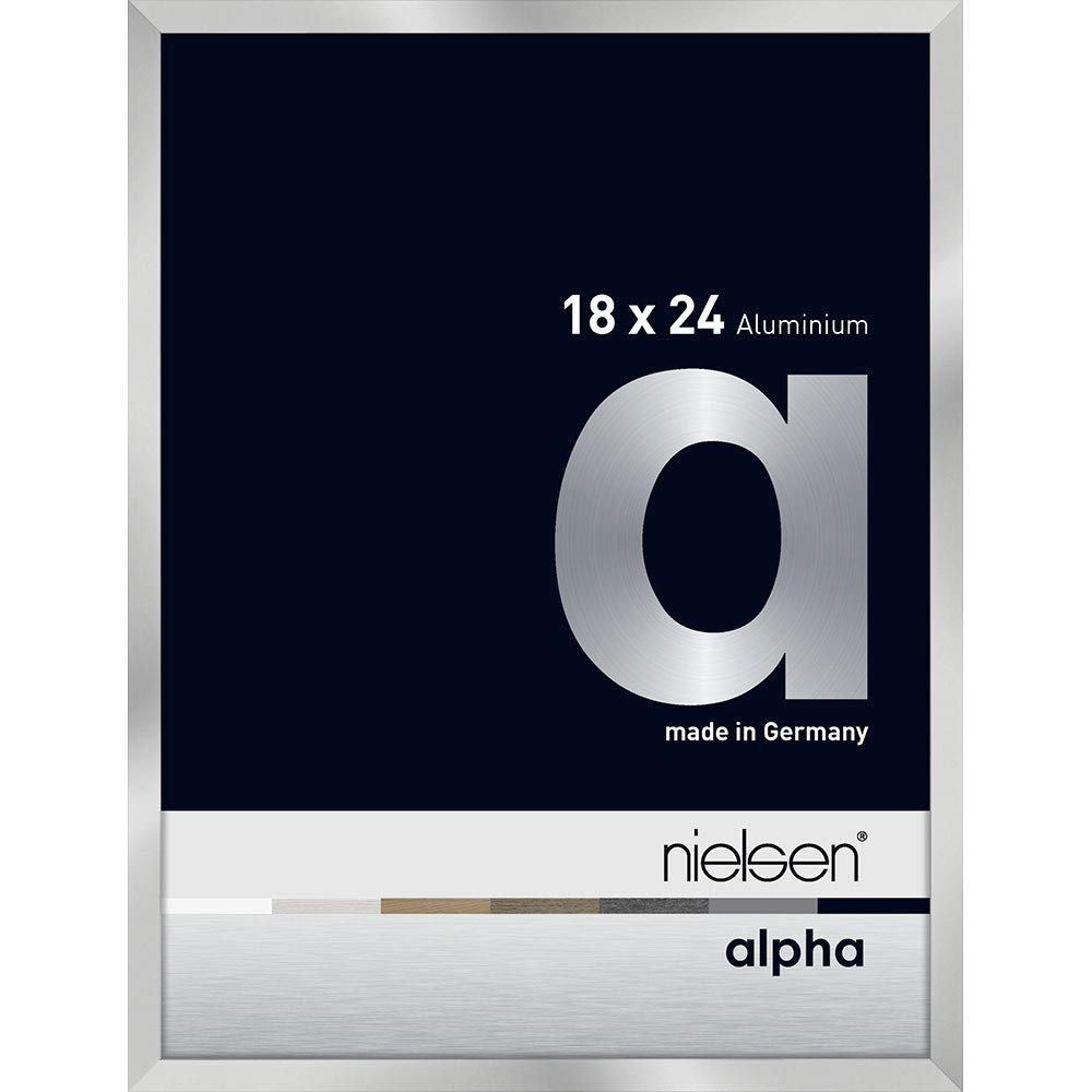 nielsen Alpha Polished Silver Aluminium Picture Frame - 18x24cm - with Float Glass and Easy Push-Turn Clips - For Photos and Art — image 1