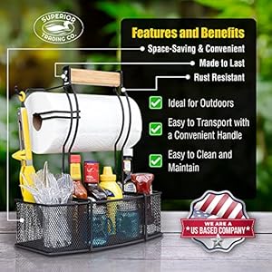   Superior-Trading-Co-Stainless-Steel-Caddy-Organizer--Kitchen-Organization-Condiment-BBQ-Utensil-Picnic-Grill-Camping-Accessories-Paper-Towel-Cleaning-Caddy-Bathroom