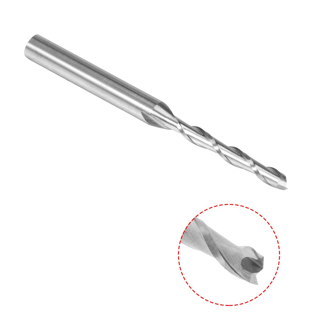 sourcing map 5 STÜCKE Schaftfräser 1/8"Schaft 2,0mmx15mm Hartmetall flachem Nasen CNC Fräser