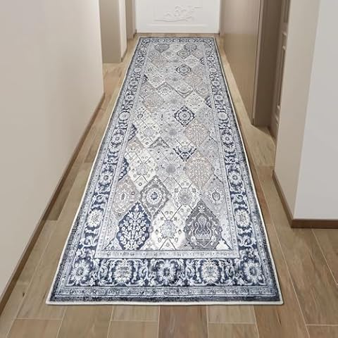 HNVNER Non-Slip Runner Rug for Hallways Cover