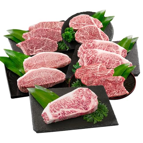 10か月 お楽しみ 定期便 宮崎牛 ステーキ 堪能 セット(総重量4.3kg以上) ミスジ モモ ロース ランプ イチボ ヒレ 希少 厚切り 牛肉 国産 黒毛和牛