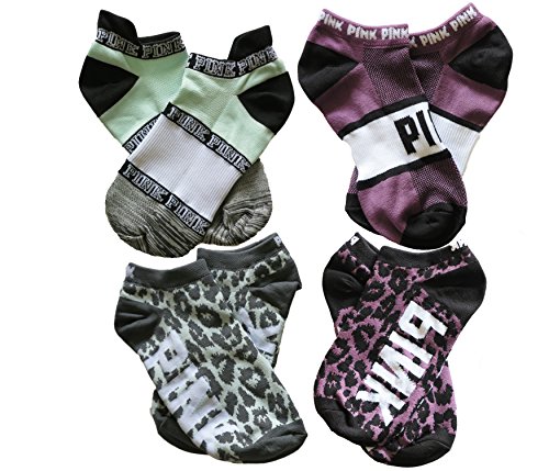 Victoria's Secret Pink Ultimate No/Low Show Socks Pack Of Four Purple Pastel Green