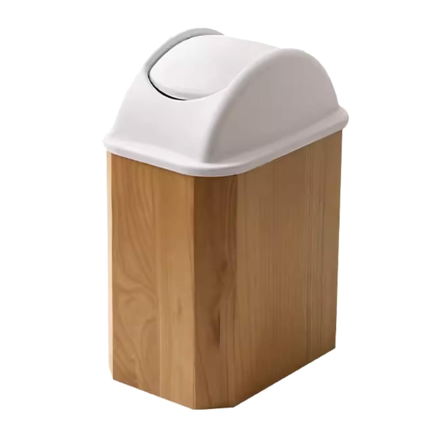 BYBEST Wooden Trash Can Home Commercial Luxury Wastebasket Garbage Container Bin with Lid for Bathroom Kitchen Home Office