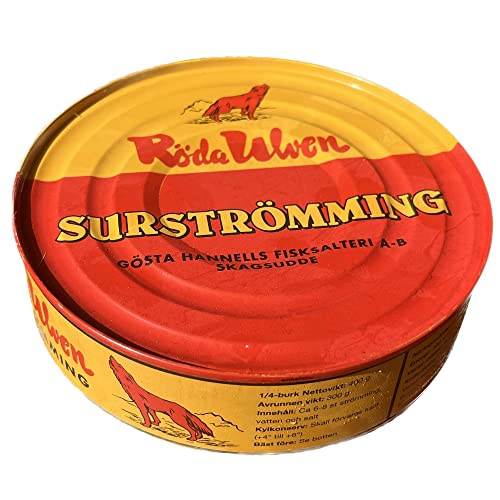 Surströmming Original Hering, Pescado enlatado, Röda Ulven Caja de 300 g, Especialidad sueca,...