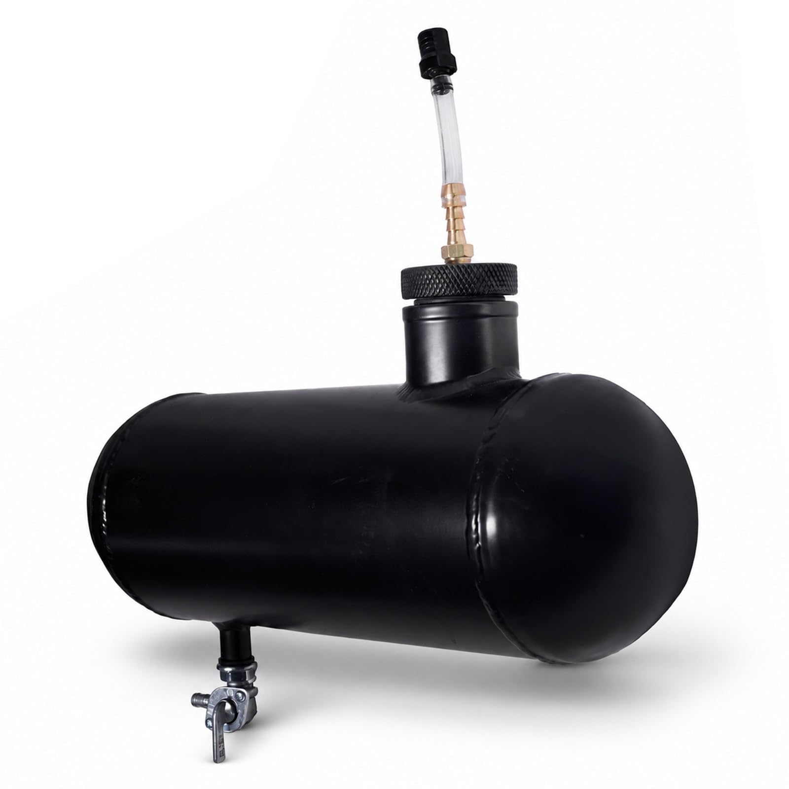 JMCHstore Side Aluminum Mini bike Gas Fuel Tank Cylinder 4x12'' for Coleman Baja Montser Mega moto Predator Hemi non 212 Engine, Massimo Axis RealTree Motovox Mototec Gas Bike, Go Kart Parts (Black)